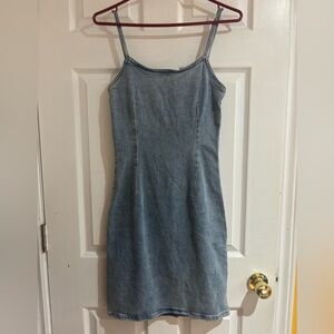 Calvin Klein Jeans Light Blue Denim Slip Dress